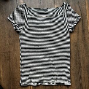Free People We the Free striped short sleeve shirt. Size medium